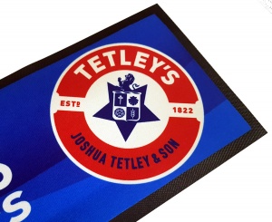 Tetley's Branded Rubber Back Drip Mat Bar Runner for Pubs. Fast UK Delivery.